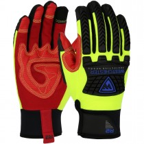 R2™ Safety Rigger Synthetic Leather Double Palm with Silicone Grip and Fabric Back - TPR Impact Protection  (#87810)