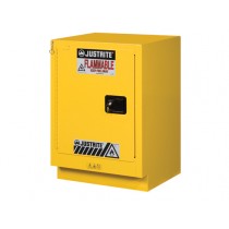 Justrite Under Fume Hood Solvent/Flammable Liquid Safety Cabinet, 1 Shelf, Self-Close Left Hand Door, 15 Gallon Cap. (#882430)