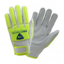 Boss® Top Grain Goatskin Leather Drivers Glove with Hi-Vis Impact Protection and Kevlar® Blend Lining  (#9916)