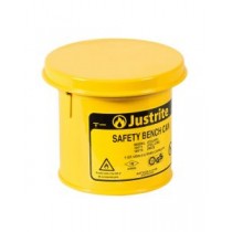Justrite Bench Can For Solvents, Steel, 1 Quart, Yellow (#10171)