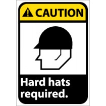 Caution Hard hats required ANSI Sign (#CGA28)