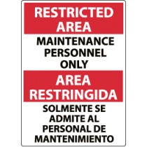 Restricted Area Maintenance Personnel Only Spanish Sign (#ESRA15)