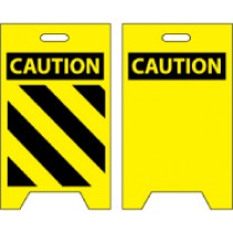 Caution with stripes/Caution blank Double-Sided Floor Sign (#FS15)