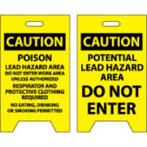 Caution Poison Lead Hazard…/Caution Potential Lead Hazard Area Do Not Enter Double-Sided Floor Sign (#FS19)