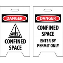 Danger Confined Space/Danger Confined Space Enter By Permit Only Double-Sided Floor Sign (#FS33)