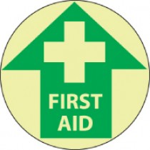 First Aid Glow Walk-On Floor Sign (#GWFS6)