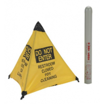 Do Not Enter Restrooms Closed For Cleaning Handy Cone Floor Sign (#HFS10)