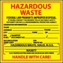 New Jersey Hazardous Waste Label (#HW18)