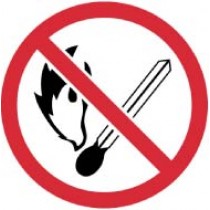 No Fire or Open Flame ISO Label (#ISO220AP)