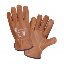 West Chester® Oil Armor™ Finish Top Grain Goatskin Leather Glove with Para-Aramid and Fleece Lining - Keystone Thumb  (#KS9911KP)
