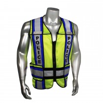 Breakaway 4" Contrast Police Safety Vest, Blue Trim (#LHV-207-4C-POL)