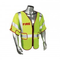 Breakaway Class 3 Fire Safety Vest, Red Trim (#LHV-PS3-DSZR-FIR)