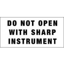 Do Not Open With Sharp Instrument Shipping Label (#LR03AL)