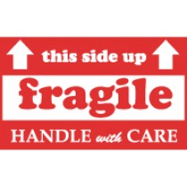 This Side Up Fragile Handle With Care Shipping Label (#LR08AL)
