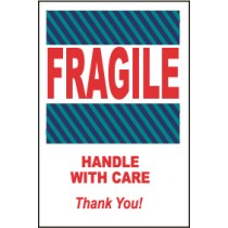 Fragile Handle With Care Thank You! Shipping Label (#LR13AL)