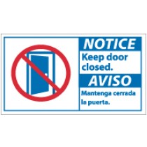 Notice Keep Door Closed Spanish Sign (#NBA4) 