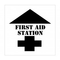 First Aid Station With Arrow Plant Marking Stencil (#PMS206)