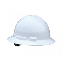 Quartz Full Brim Hard Hat, White, 4 point ratchet (#QHR4-WHITE)
