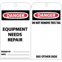 Danger Equipment Needs Repair Tag (#RPT106)