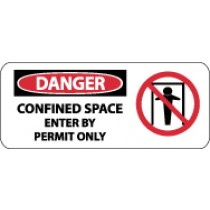 Danger Confined Space Enter By Permit Only Pictorial Sign (#SA146)