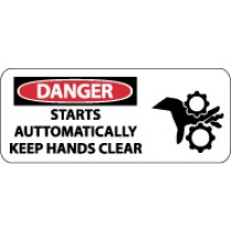 Danger Starts Automatically Keep Hands Clear Pictorial Sign (#SA157)