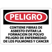 Peligro Contiene Fibras De Asbesto… Sign (#SPD640)