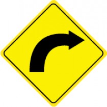 Right Curve Warning Graphic Sign (#TM112K)