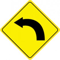 Left Curve Warning Graphic Sign (#TM123K)
