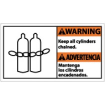 Warning Keep All Cylinders Chained Spanish Sign (#WBA4)