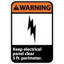 Warning Keep electrical panel clear 5 ft. perimeter ANSI Sign (#WGA26)