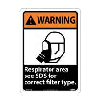 Warning Respirator area see SDS for correct filter type. Sign (#WGA41)