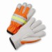 PIP® Top Grain Cowhide Leather Palm Drivers Glove with Hi-Vis Fabric Back  (#HVO990K)
