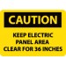 Caution Keep Electrical Panel Area Clear For 36 Inches Sign (#C533)
