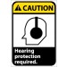 Caution Hearing protection required ANSI Sign (#CGA5)