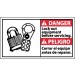 Danger Lock Out Equipment Before Servicing Spanish Sign (#DBA11)