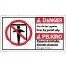 Danger Confined Space Enter By Permit Only Spanish Sign (#DBA8)