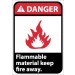 Danger Flammable material keep fire away ANSI Sign (#DGA43)