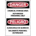 Danger Chemical Storage Area Authorized Personnel Only Spanish Sign (#ESD240)