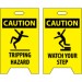 Caution Tripping Hazard/Caution Watch Your Step Double-Sided Floor Sign (#FS36)
