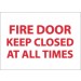 Fire Door Keep Closed At All Times Sign (#M31)