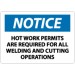 Notice Hot Work Permits Are Required For All Welding And Cutting Operations Sign (#N288)