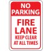 No Parking Fire Lane Keep Clear At All Times Sign (#TM47)