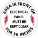 Area In Front Of Electrical Panel Must Be Kept Clear For 36 Inches Walk On Floor Sign (#WFS27)
