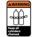 Warning Keep all cylinders chained ANSI Sign (#WGA2)